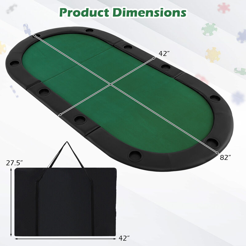 10 Player Portable Poker Table Top with Foldable Design and Padded Surface image number 2