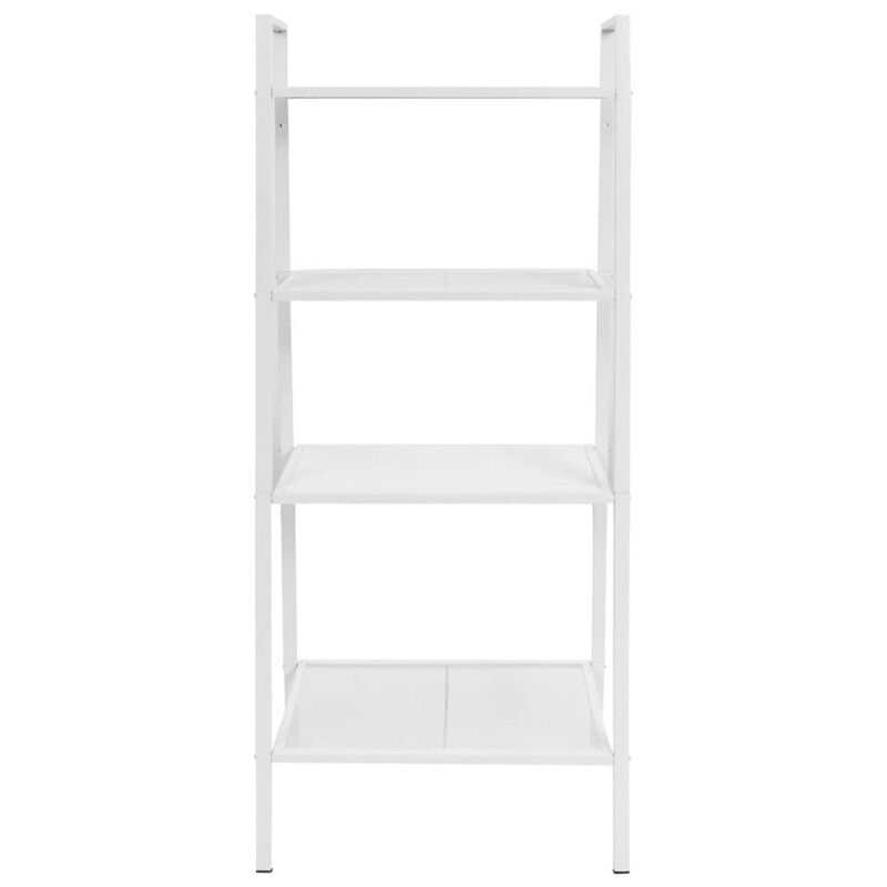 vidaXL Ladder Bookcase 4 Tiers Metal White