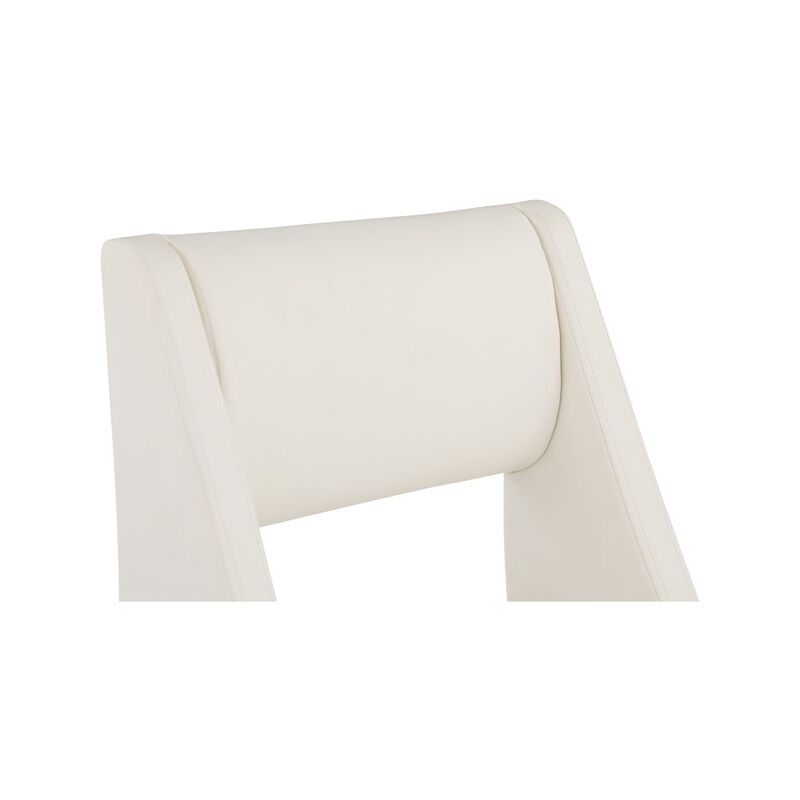 Meridian Furniture Jayce Cream Vegan Leather Dining Chair, Set of 2