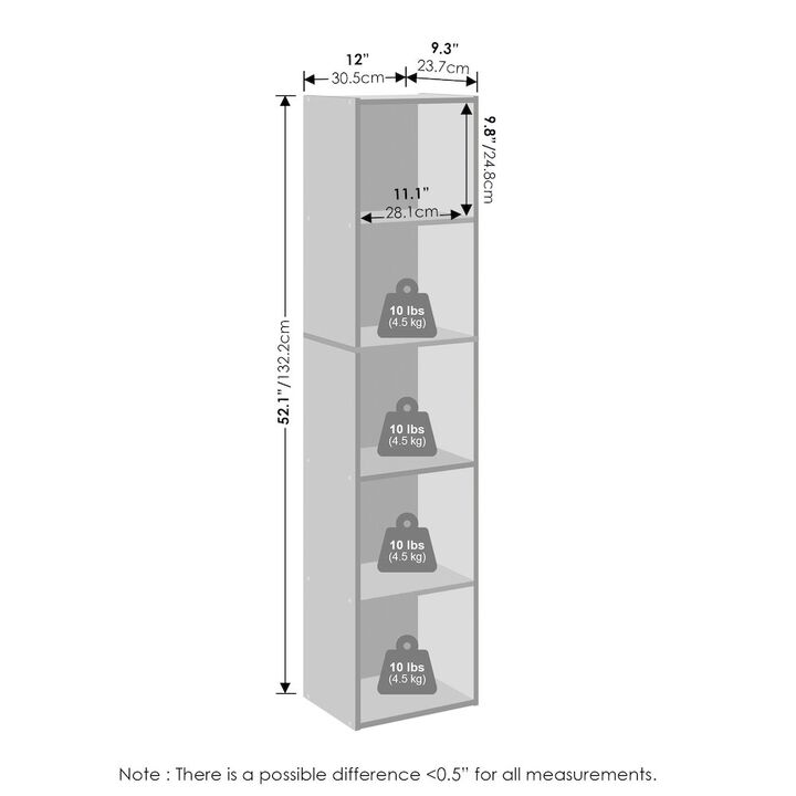 Reed 5-Tier Open Shelf Multipurpose Closet & Clothing Storage, Storage Organizer