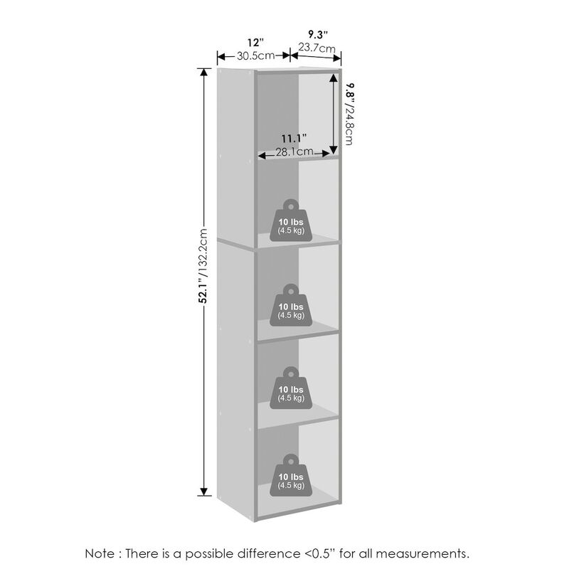 Reed 5-Tier Open Shelf Multipurpose Closet & Clothing Storage, Storage Organizer