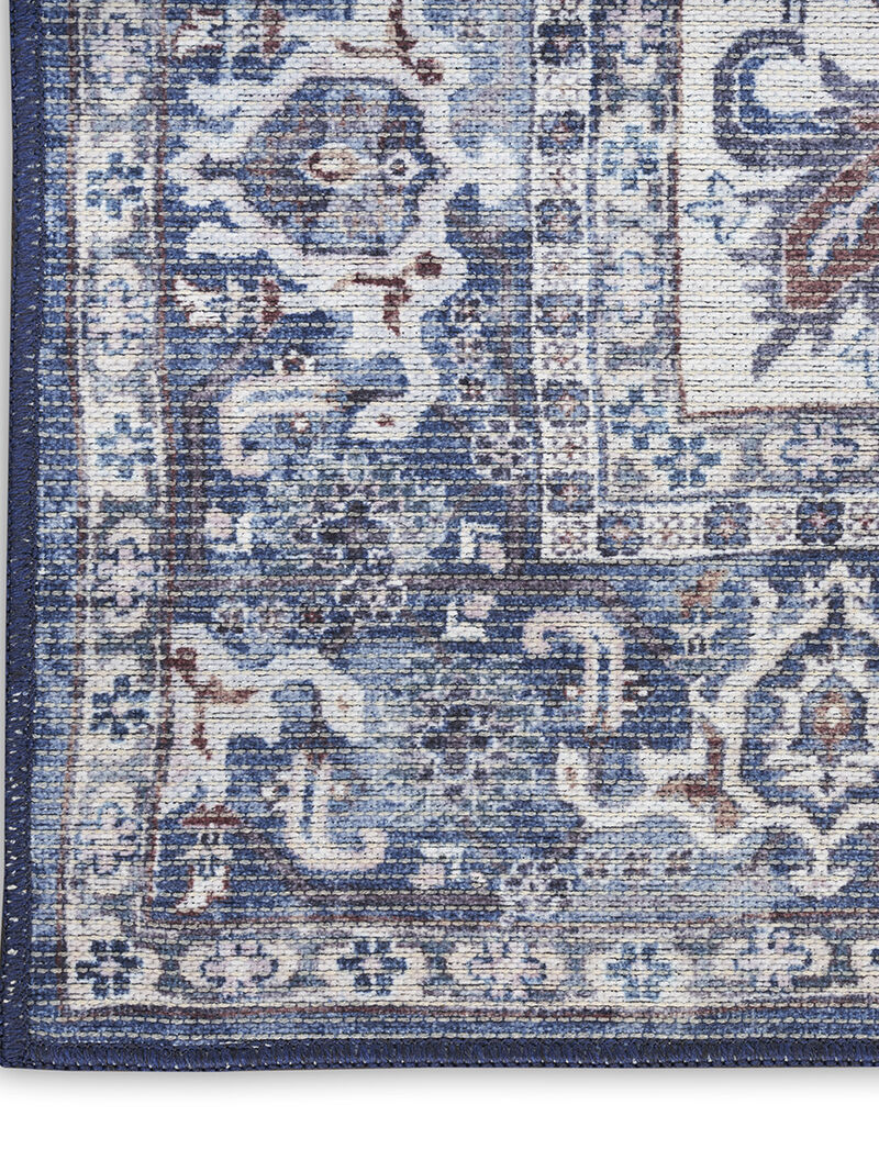 Machine Washable Series 1 SR104 Navy/Ivory 6' x 9' Rug