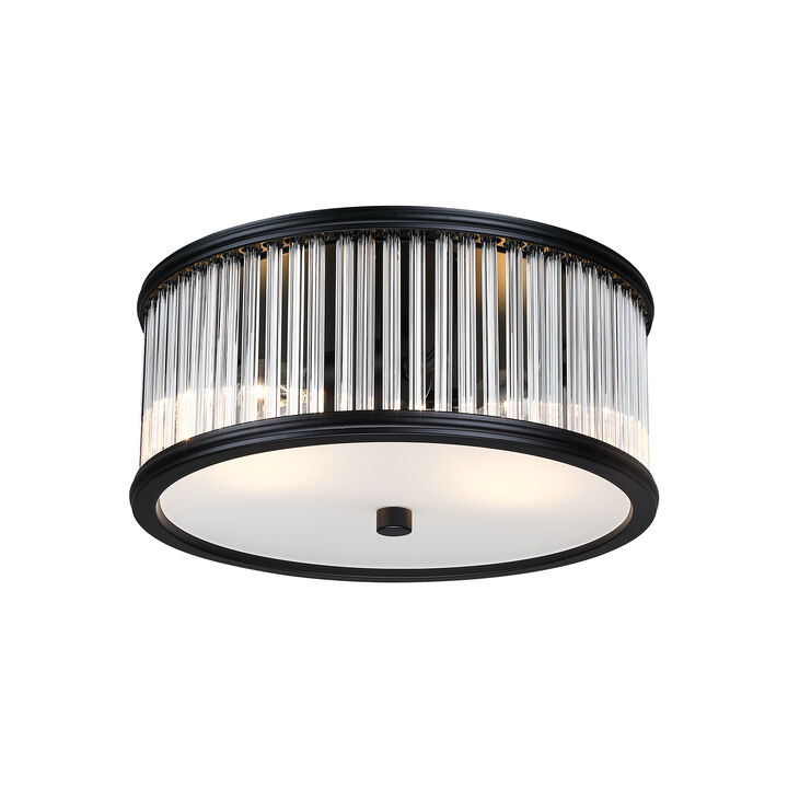 Modern 2-Light Flush Mount Ceiling Light with Clear Glass