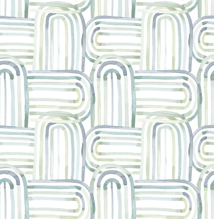 Lolly Teal Arches Wallpaper