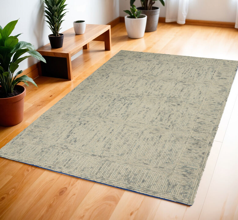 HomeRoots Wool Geometric Area Rug