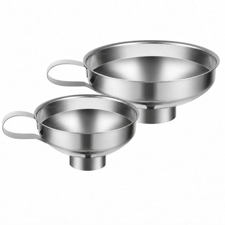 Pack of 2 Stainless Steel Canning Funnel Set