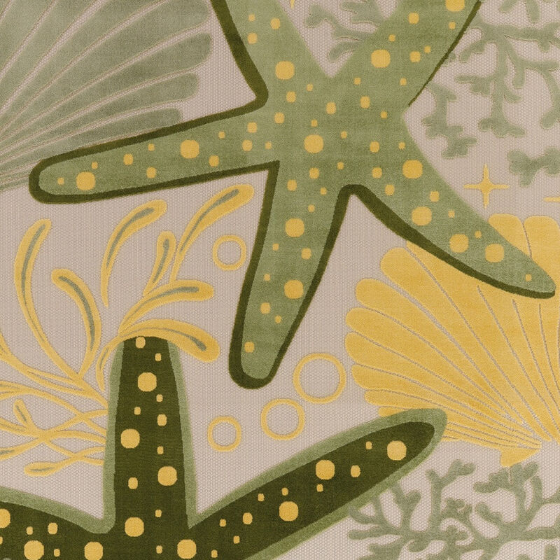 HomeRoots 8' X 11' Ivory Green And Yellow Starfish Indoor Outdoor Area Rug image number 4
