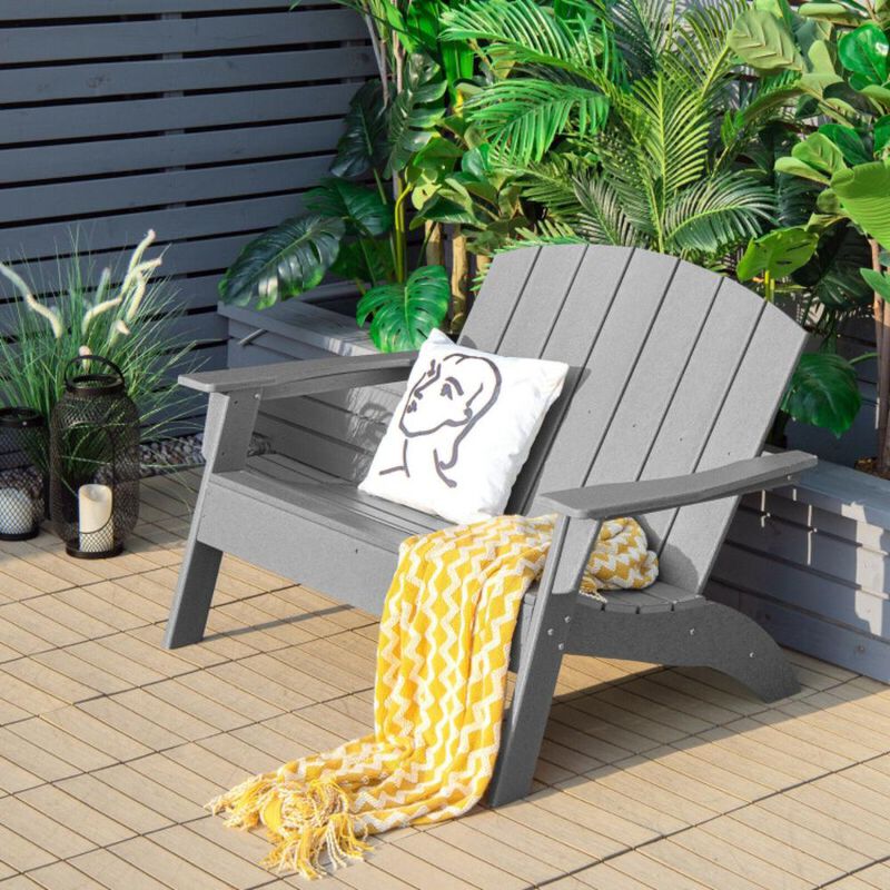Hivvago HDPE Patio Adirondack Chair for Porch Garden Backyard