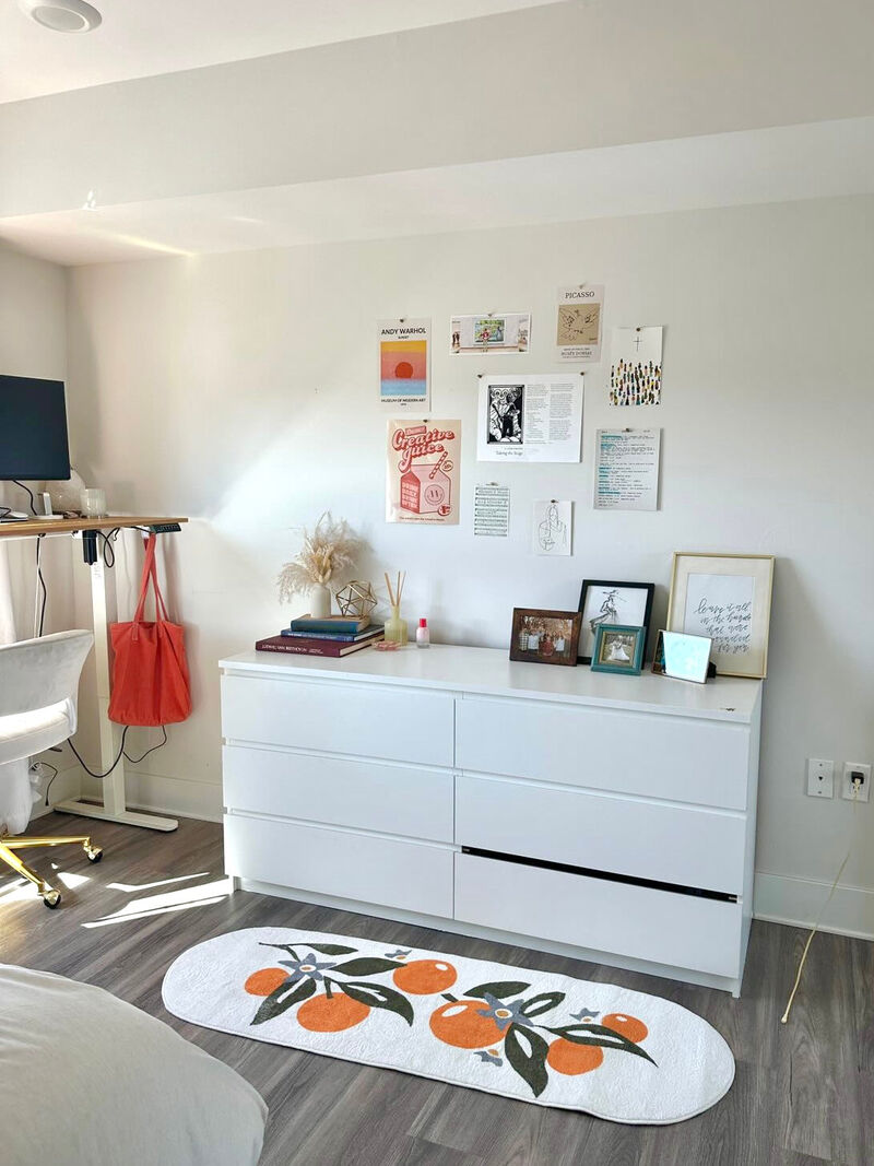Lany Space 2'x5' Ruuner Rug, Orange Pattern Rug for Living Room, Non-Slip Modern Abstract Washable Rug image number 2