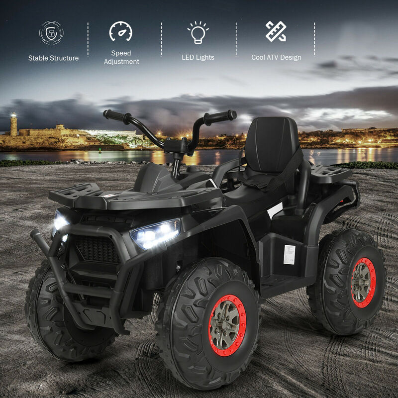 12V Kids Ride On ATV 4 Wheel Electric Vehicle with 2 Speeds and Lights image number 5