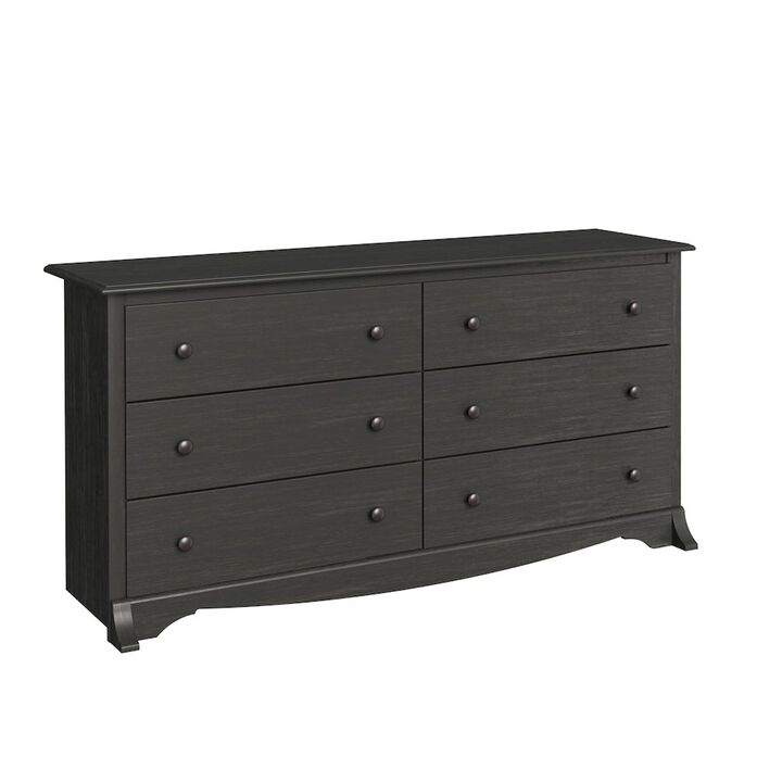 Prepac Sonoma 6-Drawer Chest, Washed Black