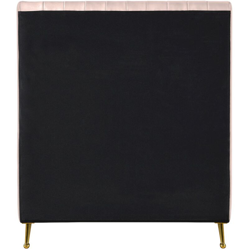 Meridian Furniture Zara Pink Velvet Twin Bed