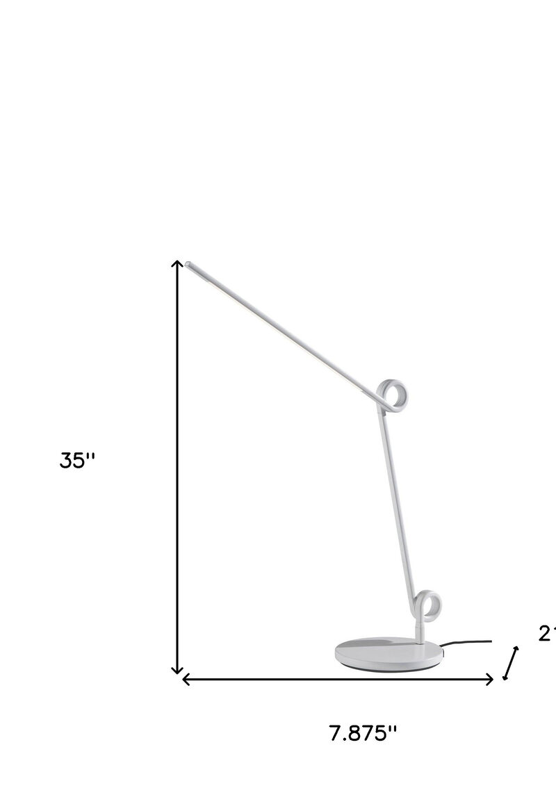 Hivvago 35" White Metal Novelty Desk Table Lamp