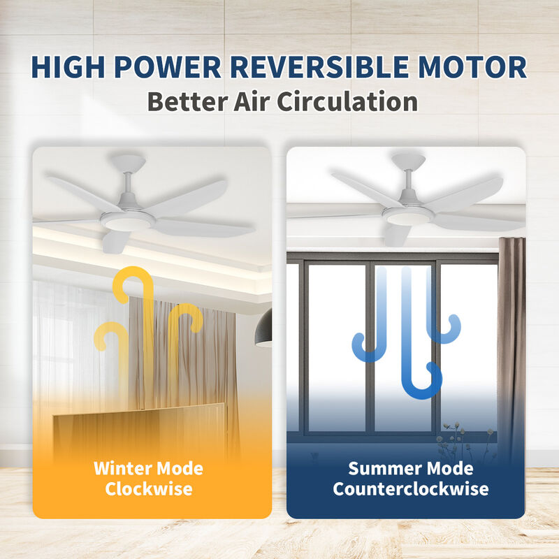 ENLIGHT 52" Smart DC Ceiling Fan with Light, Matter Smart Home Integration, CCT and Dimmable LED, 5 Blades, Damp/Outdoor Covered Rated image number 6