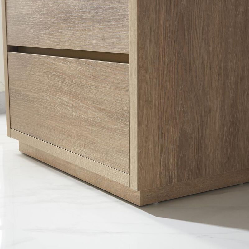 Vinnova Design Single Sink Bath Vanity with White Composite Integral Square Sink Top