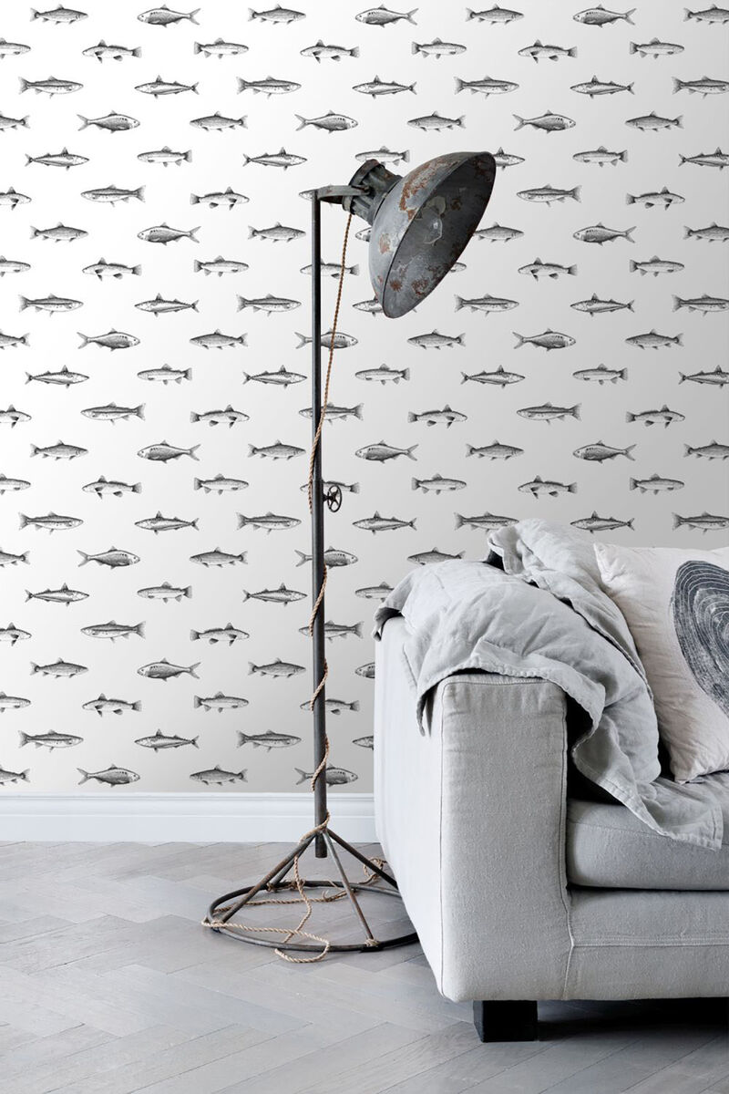 Fiyero Off White Fish Wallpaper (Set of 2) image number 6
