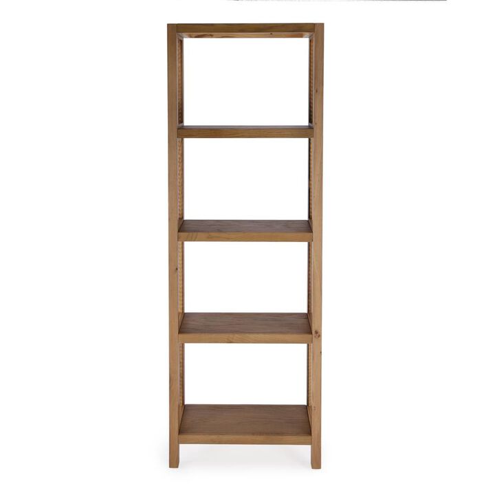 Butler Specialty Mesa Cane and Solid Wood 4- Tier Etagere Bookcase, Natural