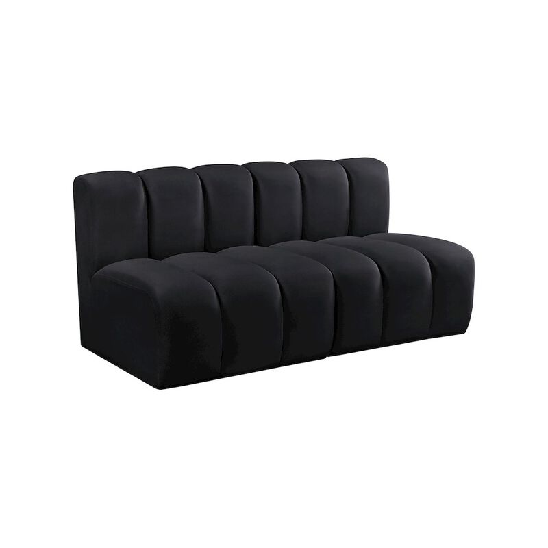Meridian Furniture Arc Black Velvet Modular Sofa