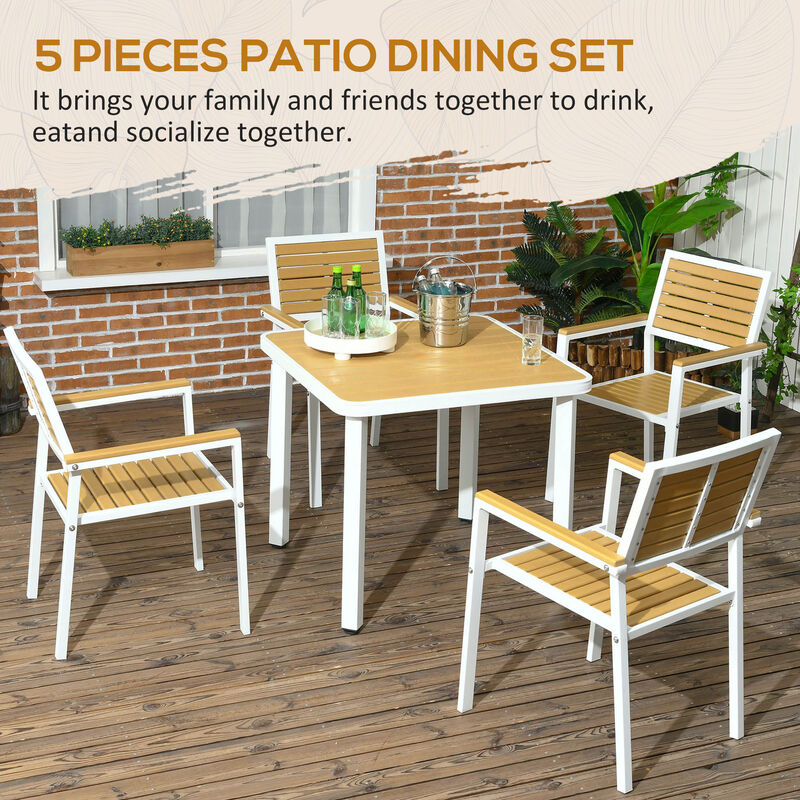 Hivvago 5-Piece Patio Dining Set with Umbrella Hole image number 3