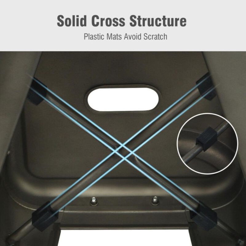 Hivvago Set of 4 Metal Counter Height Barstools with Low Back and Rubber Feet