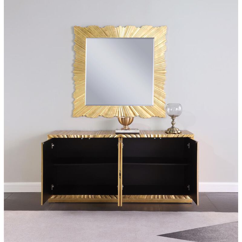 Best Master Furniture Lacy Metallic Gold Sheen Sideboard