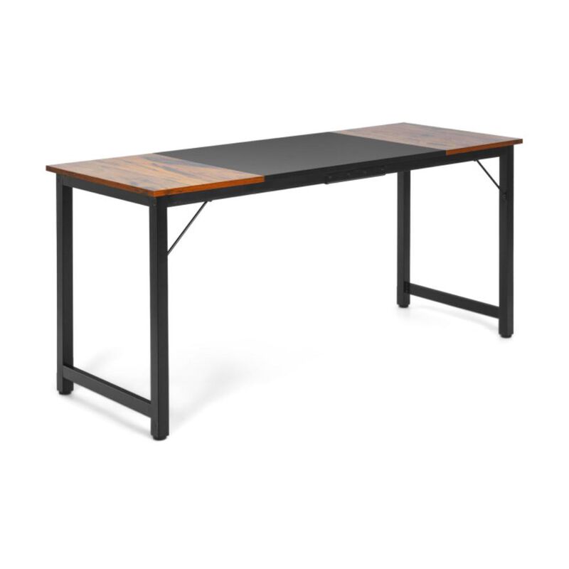 Hivvago Modern Splice Computer Desk with Heavy Duty Steel Frame