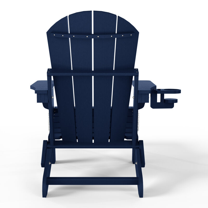 WestinTrends Folding Adjustable Adirondack Chair with Retractable Ottoman and Cup Holder image number 3