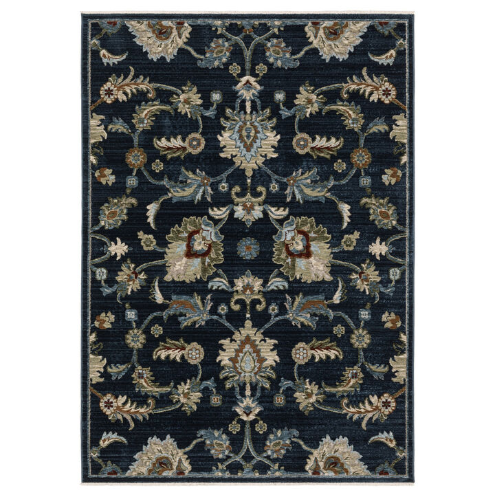 HomeRoots Oriental Area Rug With Fringe