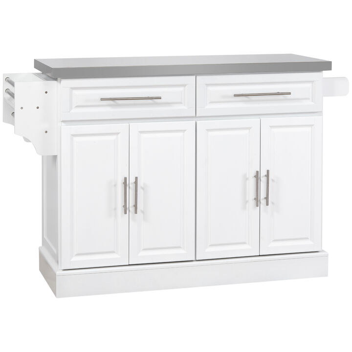 Rolling Stainless Steel Counter Kitchen Cart Storage Cabinet w/ Drawers & Rack