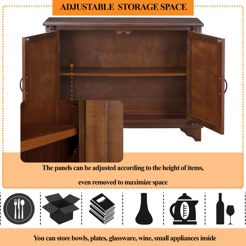 GOODSILO Retro Console Table with Adjustable Storage Shelf image number 7