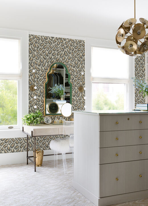 Electra Bronze Leopard Spot String Wallpaper (Set of 2)