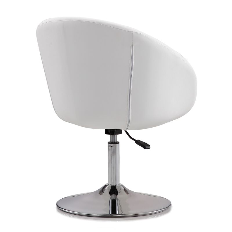 Hopper White Swivel Accent Chair