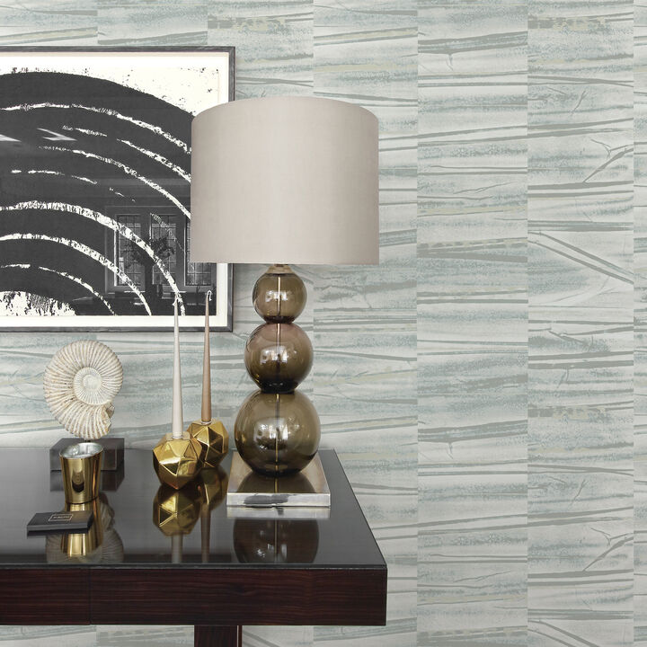 Lithos Slate Geometric Marble Wallpaper