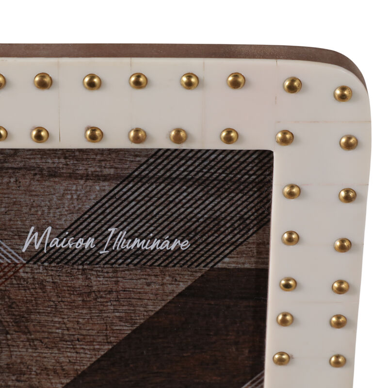 5x7" Brass Dot Border Photo Frame, Ivory/ Gold image number 5