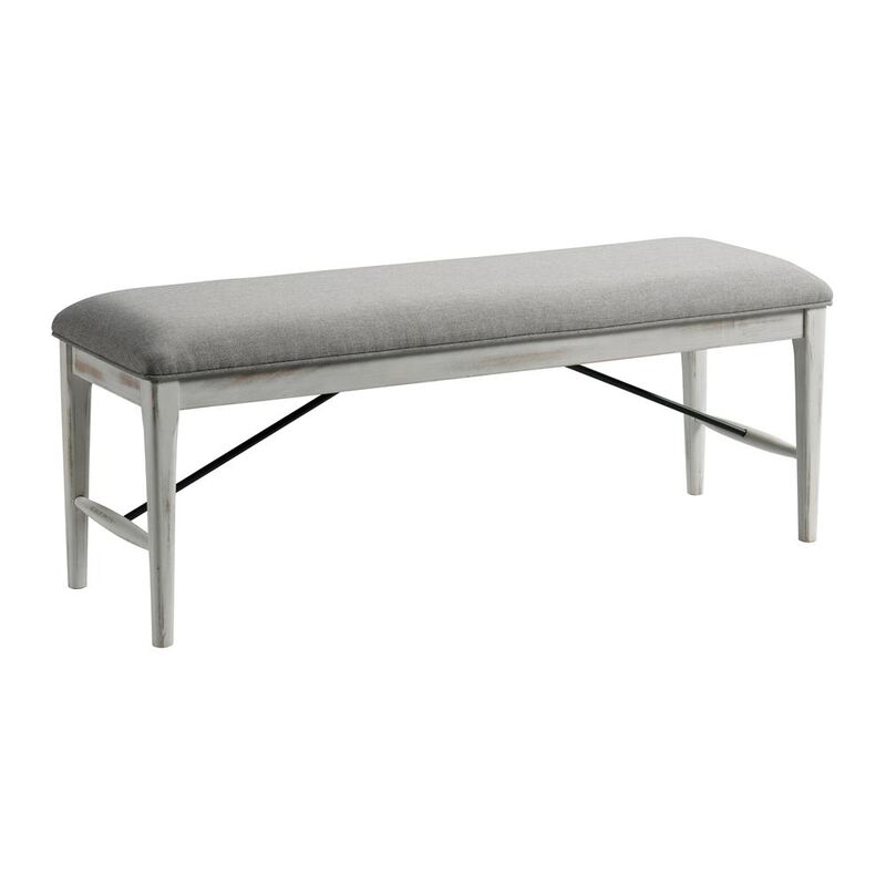 50" Backless Bench in Weathered White