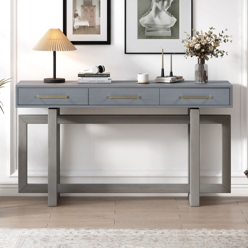 Merax Modern Console Table with Three Drawers