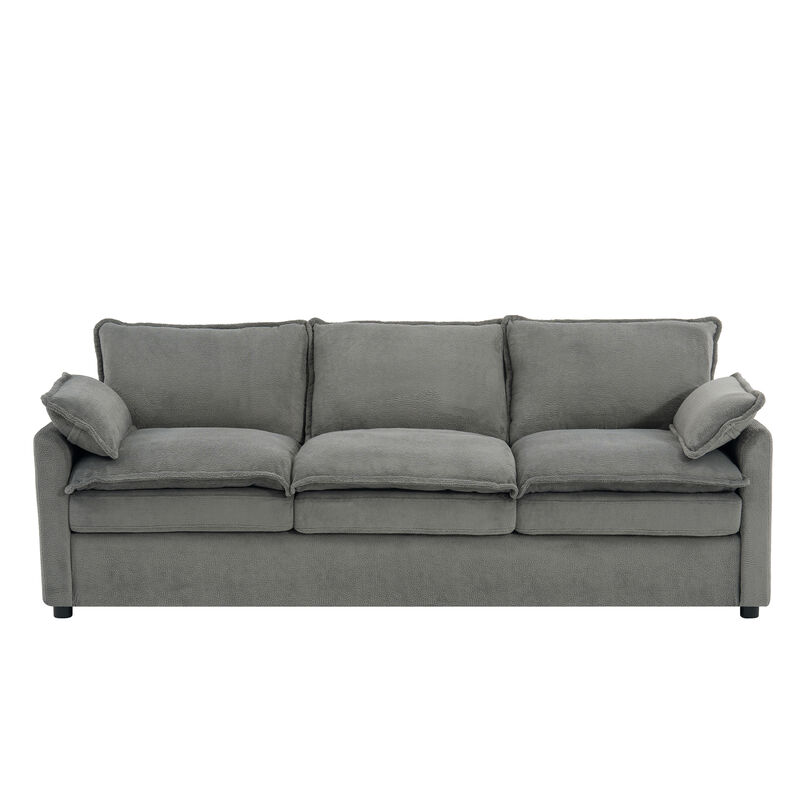 Merax Faux Fur 3-Seater Sofa with Double-Layer Cushion image number 0