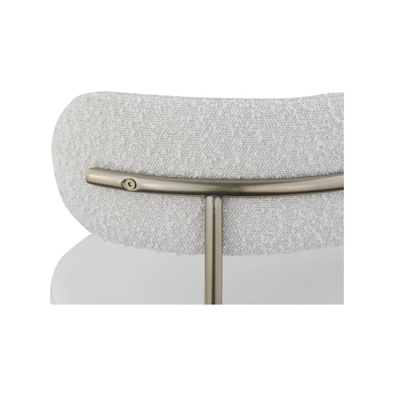 Meridian Furniture Beacon Cream Vegan Leather and Boucle Fabric Dining Chair, Set of 2