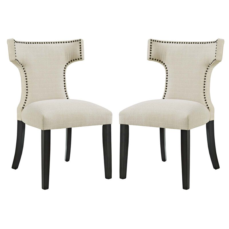 Curve Dining Side Chair Fabric Set of 2 image number 0