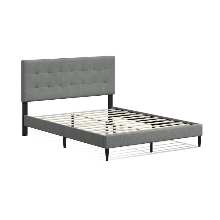 Rize Home Upholstered Complete Bed Queen Stone