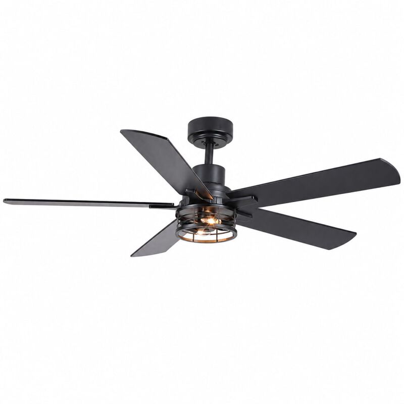 ELEMENT ACE Modern Farmhouse Industrial Ceiling Fan with Cage Light, Reversible DC Motor and Remote Control for Large Rooms image number 0