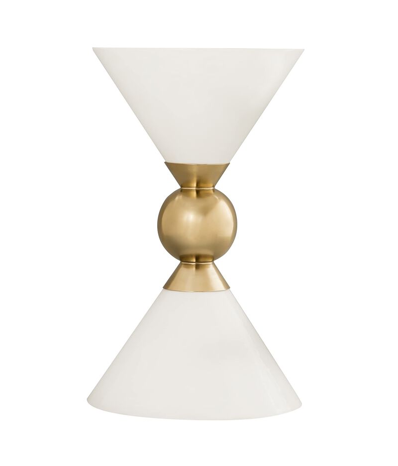 Tov Furniture Balhi Tapered Hourglass Metal Side Table (White) image number 3