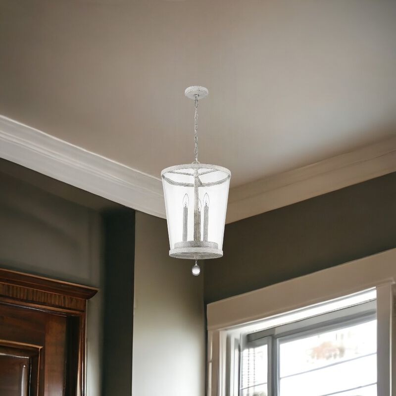 Hivvago Callie 3-Light Country White Foyer Pendant