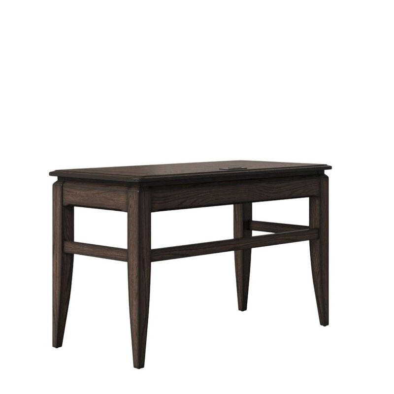 Brown Wooden Writing Desk with Drawer &ndash; Vintage Wood Computer Desk image number 0