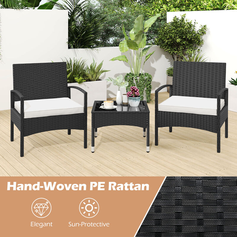 Beige Rattan Bistro Chair and Table 3 Piece Patio Set image number 5
