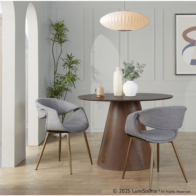 LumiSource Curvo Upholstered Chair - Set of 2