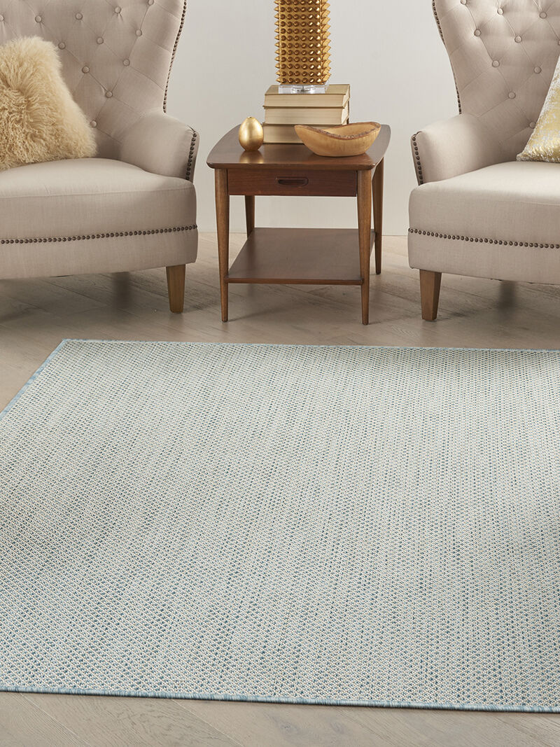 Courtyard COU01 Ivory/Aqua 6' x 9' Rug