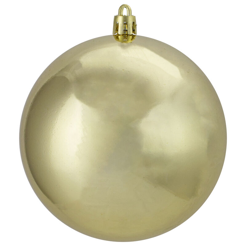 12ct Champagne Gold Shatterproof Shiny Christmas Ball Ornaments 4" (100mm) image number 2