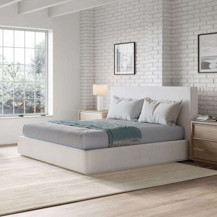 One California King Bed in White