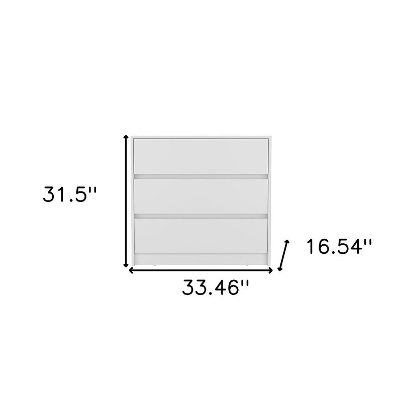 HomeRoots 33" Black Three Drawer Dresser image number 5